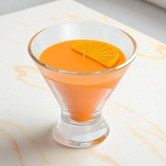 2-PK - 5oz Cocktail Glass Candles – Al Fresco Spritz – Citrus Floral Scent - Picture 5 of 7